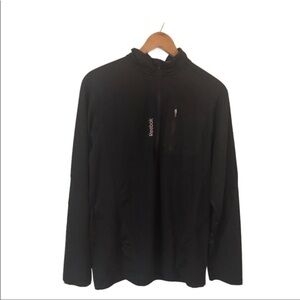 Reebok  1/4 Zipper Black Athletic Pullover Jacket Size M